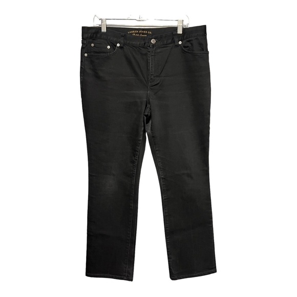 Ralph Lauren Black Bootcut Jeans 14L High Rise Straight Leg Classic Fit Denim - Picture 1 of 12
